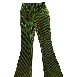 Medium Green SHEIN Flare Velvet Leggings/ Pants